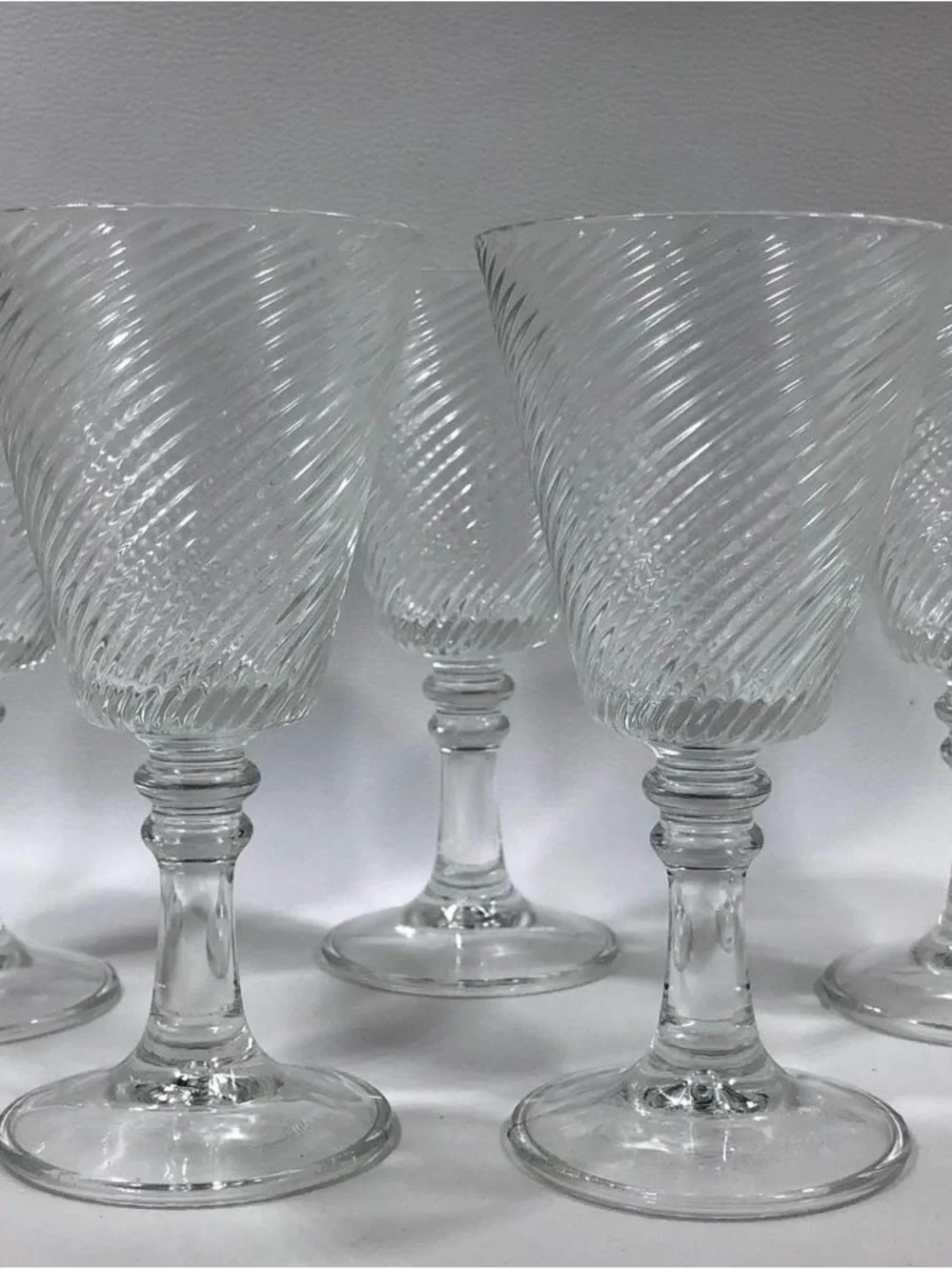 Bormioli Rocco Rigadin Wine Goblets. Set Of 6